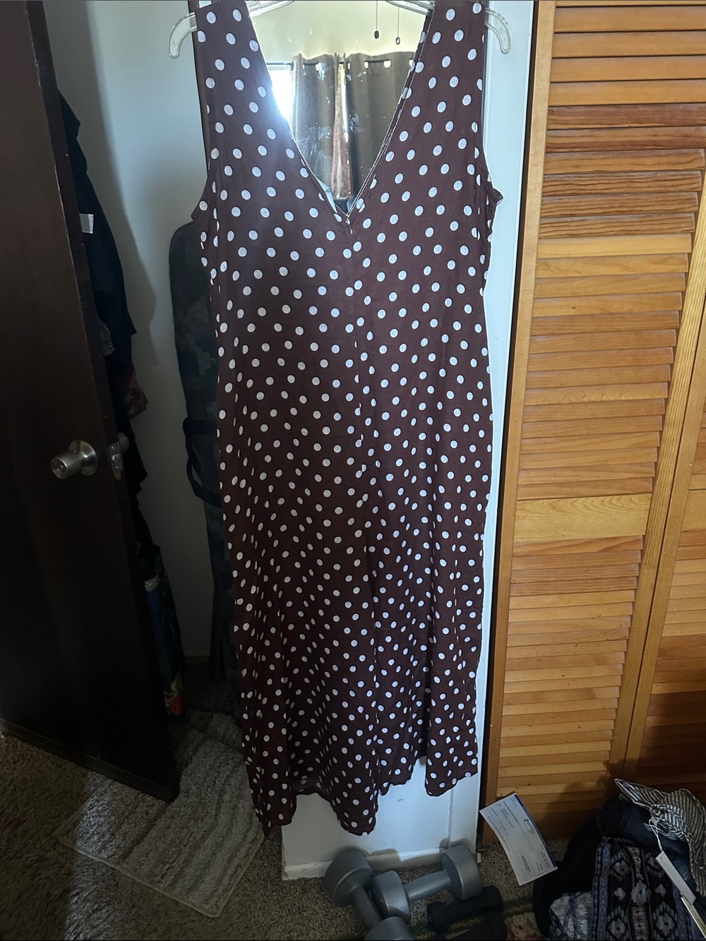 Cynthia Rowley Brown Polka Dot V-Neck palazzo overall jumpsuit